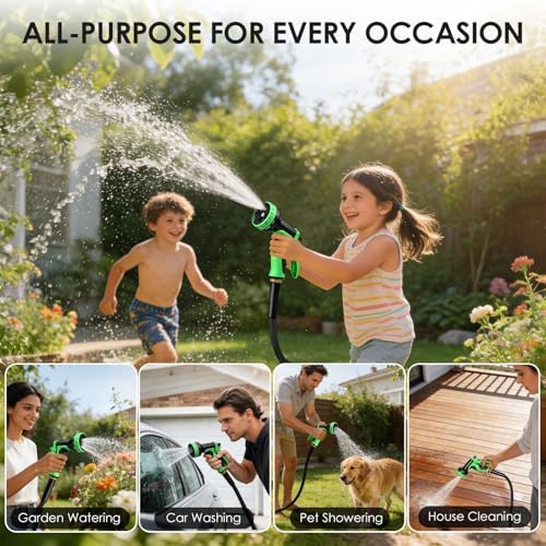 Garden Hose 100 FT, Lightweight Water Hose with 10 Function Nozzle - Image 7