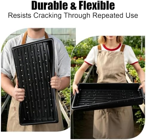 10-Pack Heavy-Duty 1020 Seed Trays with Drain Holes, Reusable Plant Flats - Image 4