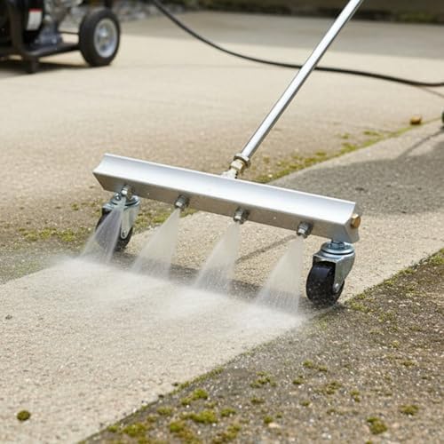 Generic Ground Cleaning Nozzle Pressure Washer Undercarriage Cleaner Attachment Surface Cleaner Spray Bar Rolling Wheel Tool, 66CM Seven-Nozzle Ground Cleaning Spray Head - Image 3