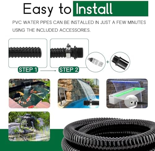 LONGRUN Pond Tubing 1.25 Inch 1-1/4'' Diameter, 23.6 Feet Long Corrugated Flexible Hose Pipe, Pool PVC Tube for Garden Ponds Waterfalls Camping Caravans Filters Drainage Marine - Image 5