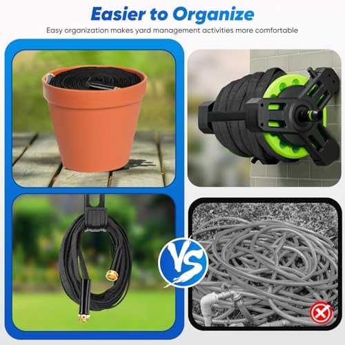 Garden Hose 100ft Lightweight, Non-Expanding, Leak-Proof Metal Connector, No-Knot No-Tangle, Easy to Store and Carry, Wear-Resistant, 3/4GHT Flexible Water Hose for Yard, Outdoor (Black) - Image 6