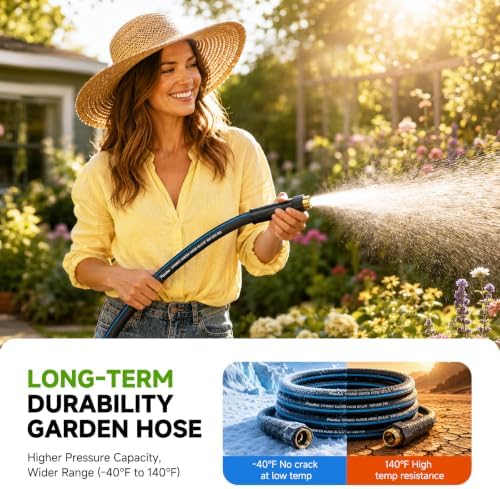 100FT 5/8" Heavy Duty Garden Hose, NON-EXPANDABLE Flexible Water Hose, No Kink - Image 5