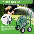 FDW Garden Hose Reel Cart, Water Hose Cart with 4 Wheels, Hold Up to 300 ft of 5/8’’ Hose，Heavy Duty Powder-Coated Steel Planting with Storage Basket, for Garden, Yard and Lawn - Image 5