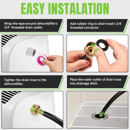 20FT Leakproof Dehumidifier Drain Hose with 3/4" FHT Rustproof Connector - Image 4
