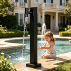 Freestanding Garden Hose Holder Faucet Post Stainless-Steel Water Tap, 60/80/95cm Tall Vertical Hydrant Dispenser - Bottom Or Side Inlet/Black Matte(Style 3,Height: 80cm/31.5in) - Image 7