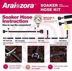 Soaker Hose 150FT 1/2 Inch Premium Kit with Solid Brass Connectors & Stakes, for Deep Root Watering in Flower Beds & Landscaping - Image 5