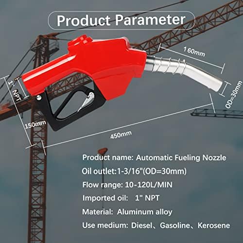 Azdele 1 Inch NPT Red Automatic Fueling Nozzle 1-3/16 Inches(OD=30mm) - Image 2