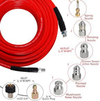 100FT 1/4-In Sewer Jetter Kit, 5800 PSI Pressure Washer Drain Cleaner Hose - Image 2