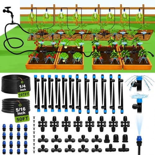 Bonviee Drip Irrigation System Kit for Garden Watering, 247FT Quick Connect by BonvieeDirect