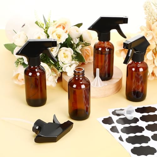Fumete 20 Pcs 4 oz Glass Spray Bottles Empty Sprayer Containers,Amber - Image 7
