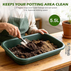 5 Pack Plant Potting Tray- Multifunctional Garden Tidy Tray, 17"x12", Green - Image 2