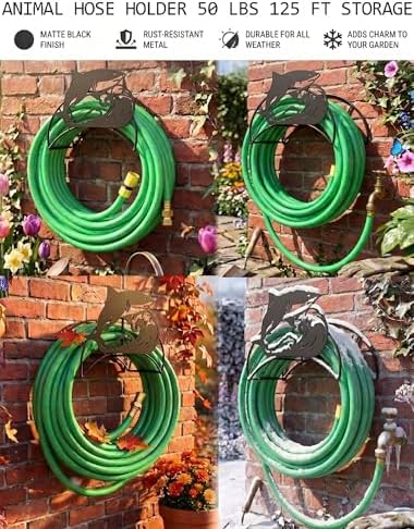 Shark Hose Holder Metal Wall Mount Heavy Duty 125'5/8" Garden Hose Hanger - Image 4