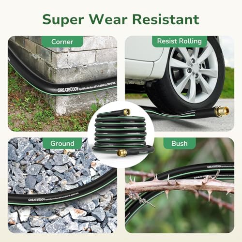 GreatBuddy Garden Hose 75ft, 5/8" Heavy Duty Water Hose, - Image 6