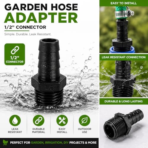 30 Pack 1/2 Inch Garden Hose Adapter, Hose Barb Irrigation Connector Fittings for Drip Irrigation Tubing, Garden Hose, Raised Beds, Greenhouse & Outdoor Watering Systems - Image 3
