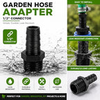 30 Pack 1/2 Inch Garden Hose Adapter, Hose Barb Irrigation Connector Fittings for Drip Irrigation Tubing, Garden Hose, Raised Beds, Greenhouse & Outdoor Watering Systems - Image 3
