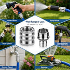 3/4 Inch Stainless Steel Garden Hose Quick Connect Fittings, 5 Pack - Image 7