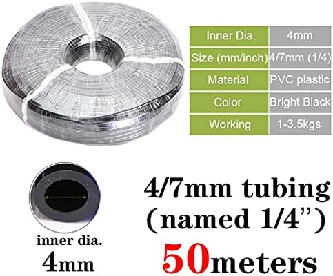 Watering Tubing Hose Pipe, PVC Garden Water Hose Irrigation Wate Tube1/8'' 1/4'' 3/8'' (Size : 4l7mm x 50m) - Image 2