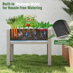 Fancyango Raised Garden Bed with Wheels 26.3" Hx2 -Gray - Image 6