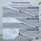 High Pressure Hose Nozzle for Garden, Heavy Duty Metal Jet Nozzle Power Washer Wand with 3 Spray Tips, Pressure Washer Hose Attachment for Car, Patio, Driveway Cleaning (Black 2Pcs) - Image 3