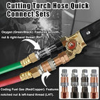 Oxy Acetylene Torch Hose Quick Connect Fittings B-Size 9/16"-18 4PCS - Image 4