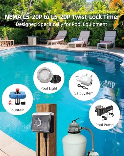 Mechanical Pool Pump Timer,Twist-Lock NEMA L5-20R - Image 4