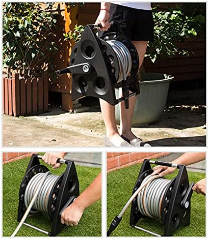 Professional Garden Hose Reel,Free Standing Or Wall Mounted 1/2" Hose 30Metre 65 Feet, Accessory Kit with Nozzle & 3/4" Inch Tap Fitting.Black-20m Hose Reel Set - Image 4