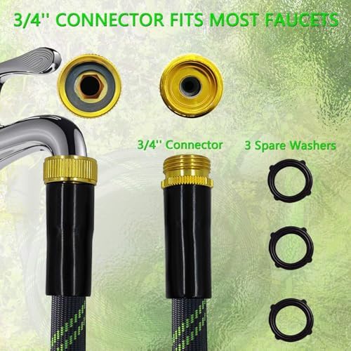 50FT Garden Hose,Flexible Water Hose, 10-Function Sprayer, Non-Expanding - Image 7