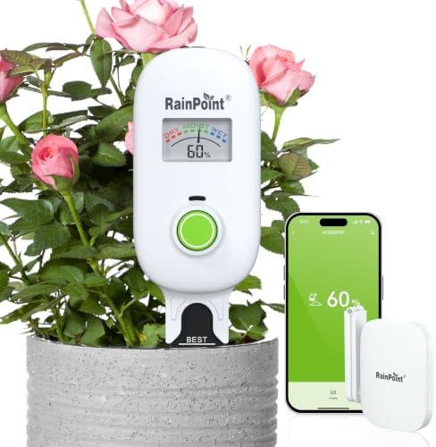 RAINPOINT Smart Soil Moisture Meter Kit with WiFi Hub,Remote App Monitoring by RainPoint