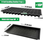 RooTrimmer 10 Pack 1020 Seed Starter Trays and 10 Pcs 72 Cell Plug Trays, Thick Durable Seedling Plastic Nursery Tray for TD538 1020 Tray Germination (10 Sets) - Image 2
