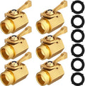 Therwen 6 Pack 3/4 Inch Brass Garden Hose Shut off Valve Water Connector by Therwen