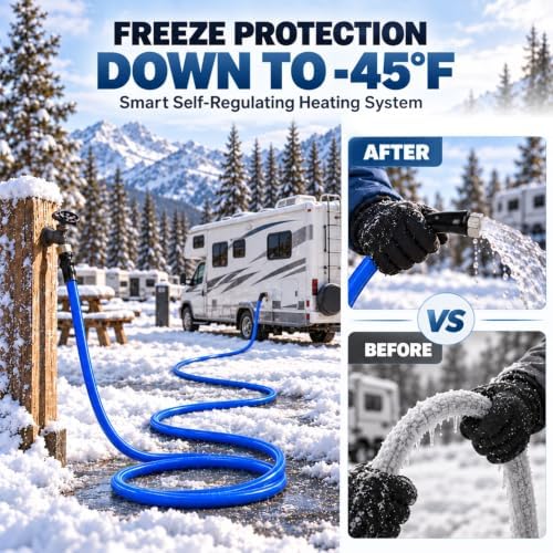 75FT Heated Water Hose for RV, -45°F Anti-Freeze RV Drinking Heated Hose - Image 3