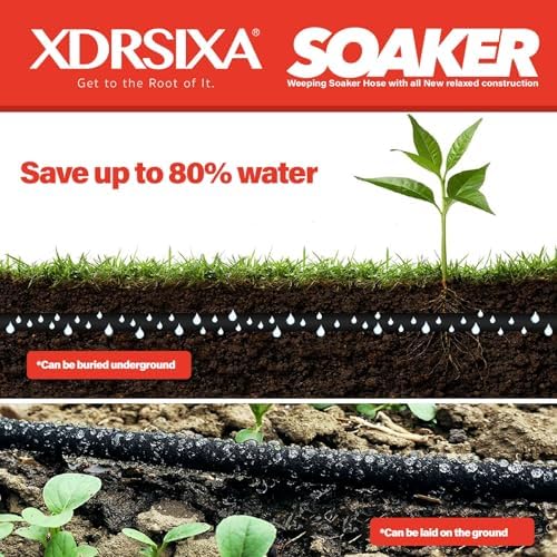 Soaker Hose 5/8 Inch 100FT Heavy Duty, Slow Release Drip Irrigation for Large Farms, Acreage & Sprawling Gardens, Leak-Proof - Image 5