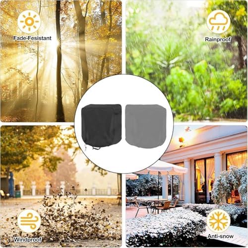 for heavy-duty 600D Oxford Garden Hose Reel Cover, Waterproof and Dustproof Protective Case with Inner PU Coating, for custom Fit for 60x45x60cm Wall-Mounted Retractable Hose Reels(Gray) - Image 6