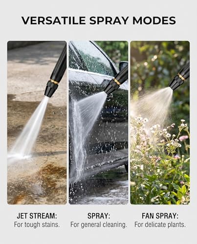 Heavy Duty Metal High Pressure Hose Nozzle, Adjustable Modes Quick Connect Water Spray Gun for Car Wash Garden Outdoor Cleaning Pet cleaning (40 meters, Water gun head + metal connector + hose) - Image 3