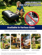 100 Gallon Water Bladder Tank, 2000D PVC Portable Water Storage Bag Black - Image 6