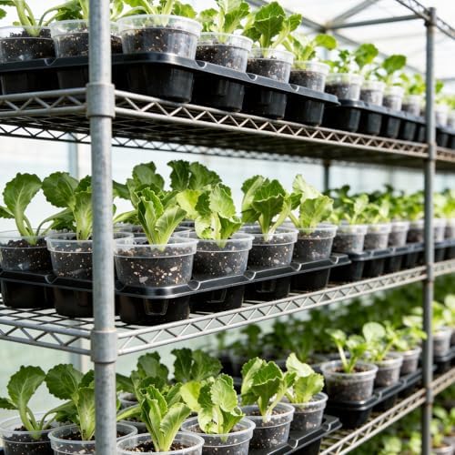 homenote 2 Pack 12 Cell Seed Starter Trays with 24 Clear 4 Inch Plant Pots - Image 4