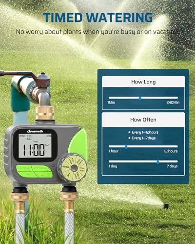 DEWENWILS 2-Zone Outdoor Hose Timer, Rain Delay & Manual Control for Lawn - Image 2