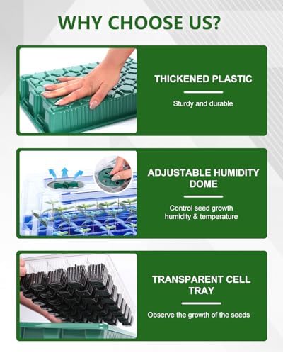 joyhalo 40 Cell Seed Starter Kit with Grow Light and Heating Mat - Image 4