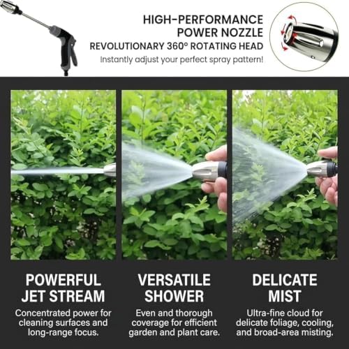 Power Blas Plus Pressure Washer, Adjustable High-Pressure Hose Nozzle for Car Washing, Garden Watering and Outdoor Cleaning, Plastic 3-Way Connector - Image 7