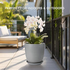 Plant Pot Saucers - Ceramic Plant Saucers for Outdoors 12 inch Plant Trays for Indoors No Holes Plant Drainage Trays Round Flower Pot Saucers Plant Plates to Catch Water 2 Pack Gray - Image 5
