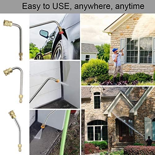 Selkie Pressure Washer Extension Wand Upgrade Power Washer Lance with Spray Nozzle Tips,30°,90°,120° Curved Rod, 1/4’’Quick Connect, Replacement for Anti-Leaked Ring 4000 PSI… - Image 5