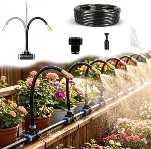 Bendable Misting Irrigation System with Adjustable Nozzles & Flexible Hose by Unknown