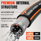 Garden Hose 50 ft x 5/8", Heavy Duty Water Hose, Flexible and Durable, Kink Resistant Lightweight Hybrid Hose, Leakproof Yard Hose with Male to Female Fittings - Image 5