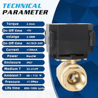 Motorized Ball Valve 30 Pack - 1" Brass Electric Ball Valve with Full Port, 9-24V AC/DC and 2 Wire Auto Return Setup - Image 5