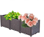 YSUEFIJO Planter Box Outdoor Raised, Raised Garden Bed for Vegetables, Garden Bed Kit Plastic, with Drainage Holes, for Flowers, Herbs, Fruits by WELCOMETOYSUEFIJO