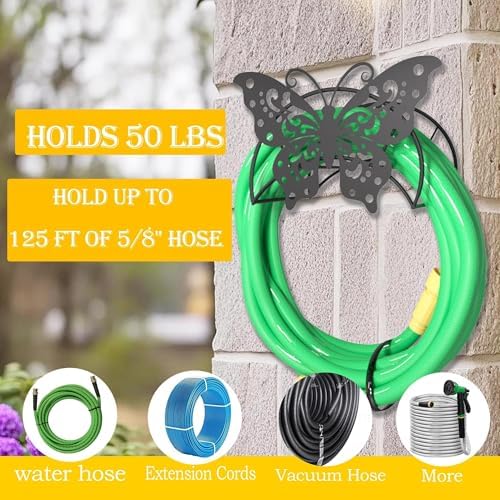 Butterfly Garden Hose Holder Wall Mount Heavy Duty Hose Hanger 125'5/8" - Image 5