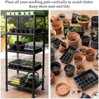 RooTrimmer 5-Tier Seed Starter Trays, Plant Stand, with Bottom-Watering Design– Reinforced Thickened Shelf for Small Pots, Balcony/Indoor Seed Starting & Greenhouse, Black - Image 5