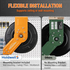 Retractable Air Hose Reel, 1/2" x 50FT Hybrid Air Hose, 300PSI Max, Auto-Rewind & Length-Lock, 1/2" NPT Fitting, Ceiling/Wall Mount Heavy Duty Single Arm Steel Reel for Workshop/Garage - Image 6