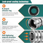 Upgraded Stainless Steel Quick Connect Hose Fittings Set - 3/4" GHT Universal Quick Release Garden Hose Connectors (Stainless Steel, Sliver 5 Pack) - Image 6