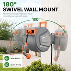 Retractable Garden Hose Reel, 130FT Wall Mounted Auto Rewind Water Hose Reel with 180° Swivel Bracket, Any Length Lock, Kink-Free Hose Guide, Multi-Pattern Spray Nozzle for Yard, Lawn & Outdoor - Image 6